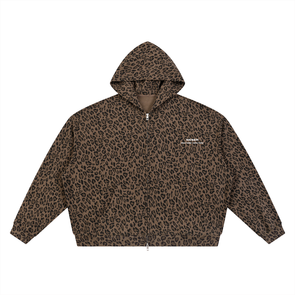 Leopard Waffle Hoodie - Ska Lidhje